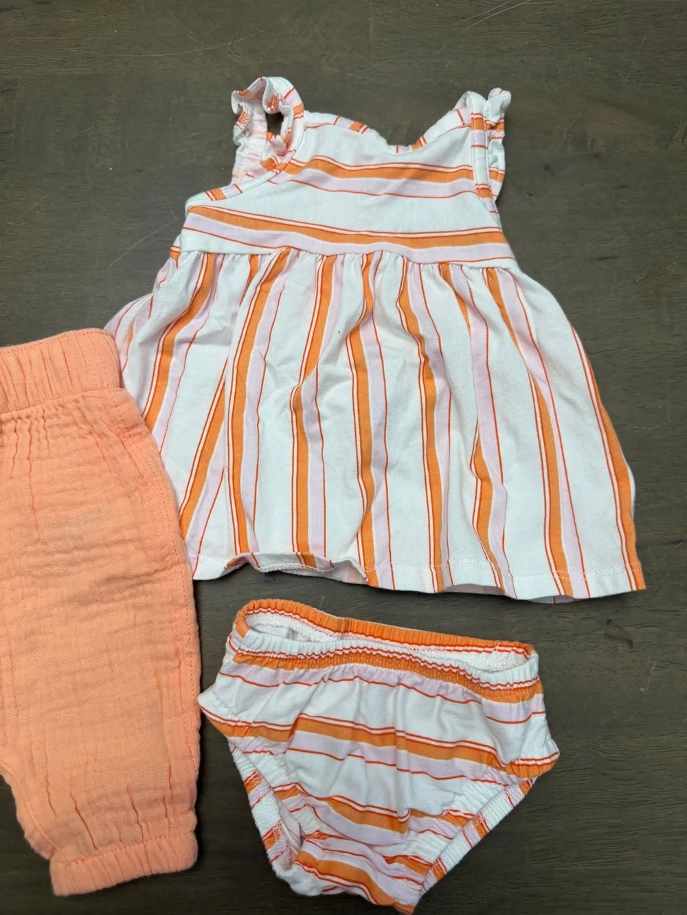 Cat & Jack Carter's Baby NB Newborn 3pc Outfit Set Dress Shorts Bloomers Striped